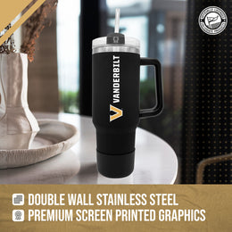 Vanderbilt Commodores College & University 40 oz Travel Tumbler With Handle - Black