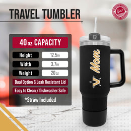 Vanderbilt Commodores Collegiate 40oz Stainless Steel Travel Tumbler with Handle for Mom - Black