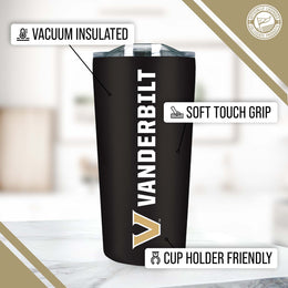 Vanderbilt Commodores NCAA Stainless Steel Tumbler perfect for Gameday - Black