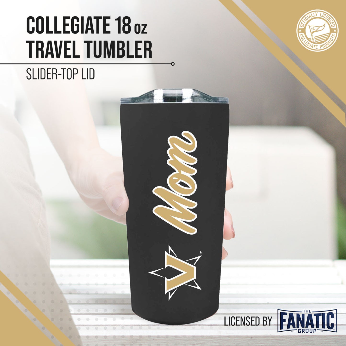 Vanderbilt Commodores NCAA Stainless Steel Travel Tumbler for Mom - Black