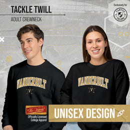 Vanderbilt Commodores NCAA Adult Tackle Twill Crewneck Sweatshirt - Black