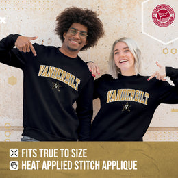 Vanderbilt Commodores NCAA Adult Tackle Twill Crewneck Sweatshirt - Black