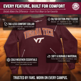 Virginia Tech Hokies Adult Arch & Logo Soft Style Gameday Crewneck Sweatshirt - Maroon