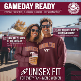 Virginia Tech Hokies Adult Arch & Logo Soft Style Gameday Crewneck Sweatshirt - Maroon
