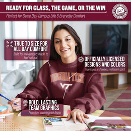 Virginia Tech Hokies Adult Arch & Logo Soft Style Gameday Crewneck Sweatshirt - Maroon