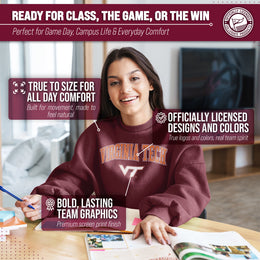 Virginia Tech Hokies Adult Arch & Logo Soft Style Gameday Crewneck Sweatshirt - Maroon
