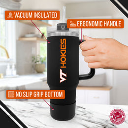 Virginia Tech Hokies College & University 40 oz Travel Tumbler With Handle - Black