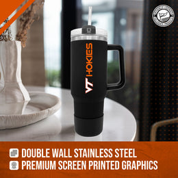 Virginia Tech Hokies College & University 40 oz Travel Tumbler With Handle - Black