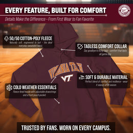 Virginia Tech Hokies Adult Arch & Logo Soft Style Gameday Hooded Sweatshirt - Maroon