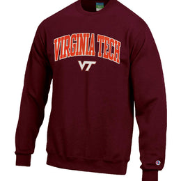 Virginia Tech Hokies Adult Tackle Twill Crewneck - Maroon