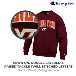 Virginia Tech Hokies Adult Tackle Twill Crewneck - Maroon