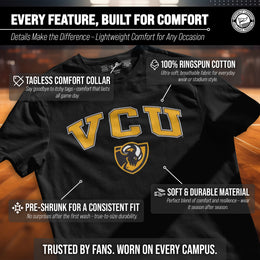 VCU Rams NCAA Adult Gameday Cotton T-Shirt - Black