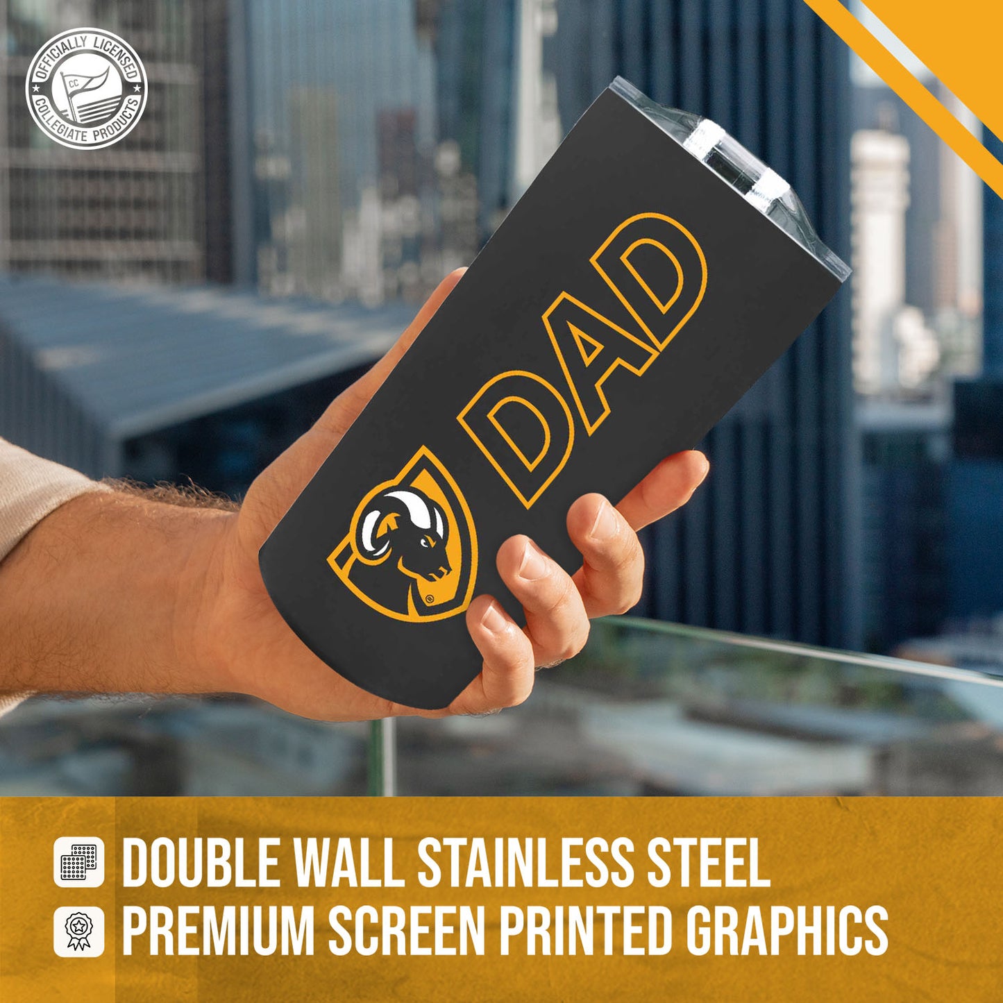 VCU Rams NCAA Stainless Steel Travel Tumbler for Dad - Black