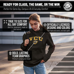 VCU Rams Adult Arch & Logo Soft Style Gameday Hooded Sweatshirt - Black