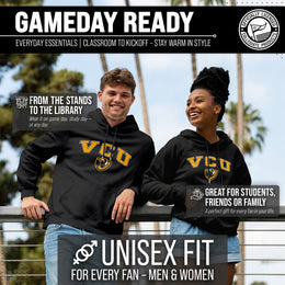 VCU Rams Adult Arch & Logo Soft Style Gameday Hooded Sweatshirt - Black