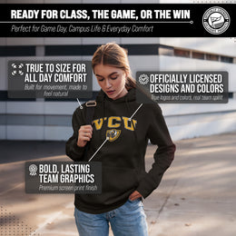 VCU Rams Adult Arch & Logo Soft Style Gameday Hooded Sweatshirt - Black