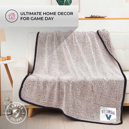 Villanova Wildcats NCAA Silk Sherpa College Throw Blanket - Navy