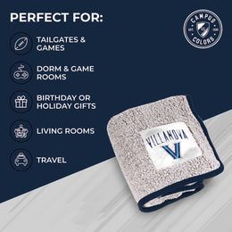 Villanova Wildcats NCAA Silk Sherpa College Throw Blanket - Navy