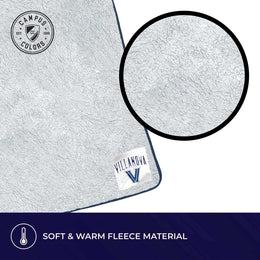 Villanova Wildcats NCAA Silk Sherpa College Throw Blanket - Navy