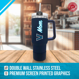 Villanova Wildcats Collegiate 40oz Stainless Steel Travel Tumbler with Handle for Mom - Navy
