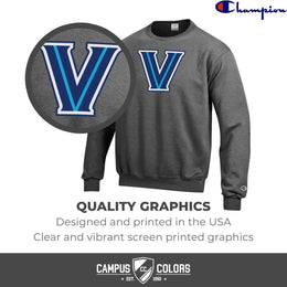Villanova Wildcats Adult Mascot Fleece Crewneck - Charcoal