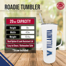 Villanova Wildcats NCAA Stainless Steel 20oz Roadie With Handle & Dual Option Lid With Straw - White