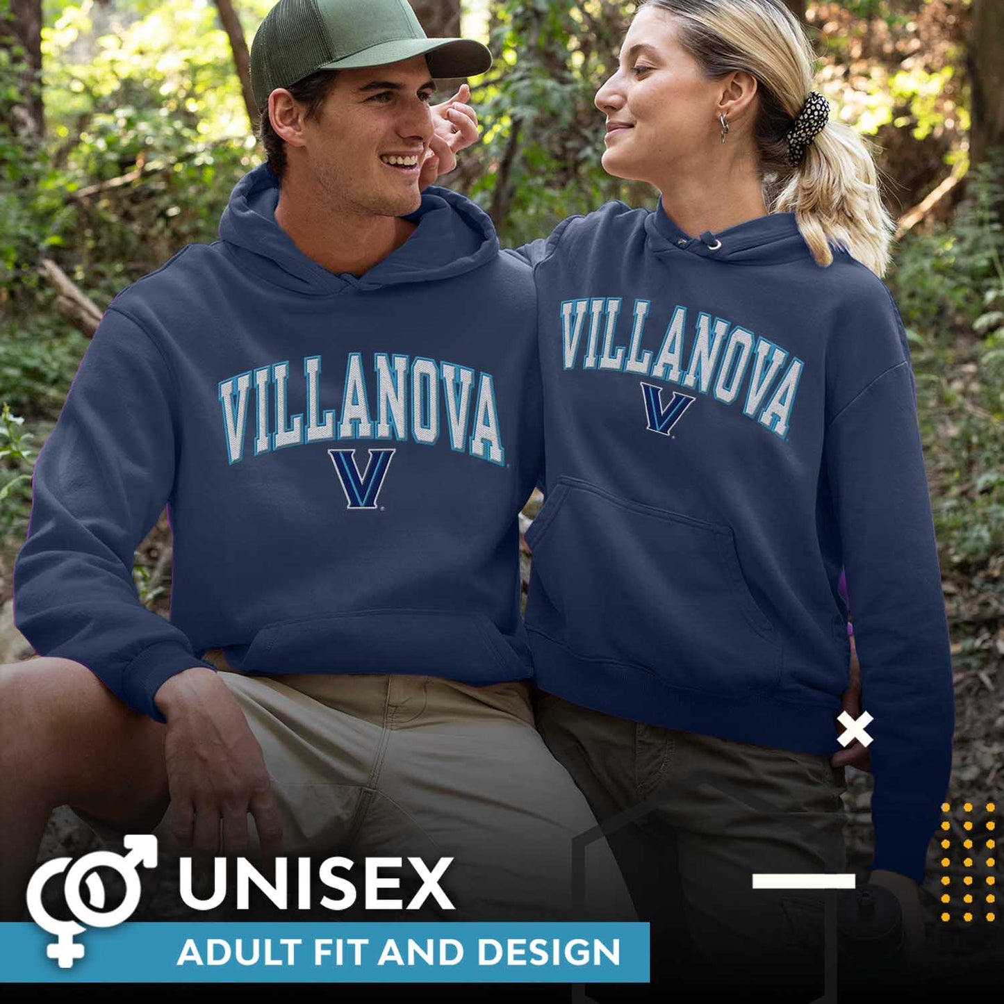 Villanova Wildcats NCAA Adult Tackle Twill Hooded Sweatshirt - Navy