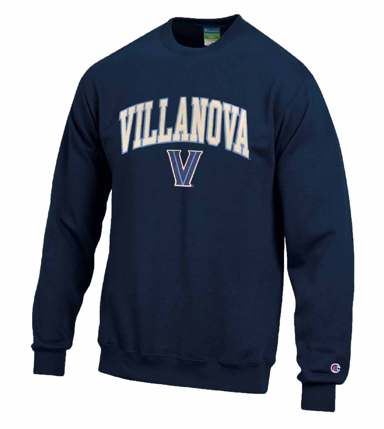 Villanova Wildcats Adult Tackle Twill Crewneck - Navy