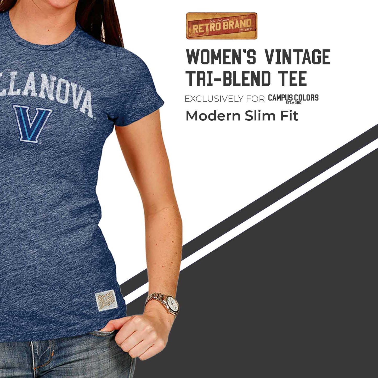 Villanova Wildcats University Women's T-Shirt  - Navy