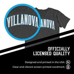 Villanova Wildcats Campus Colors NCAA Adult Cotton Blend Charcoal Tagless T-Shirt - Charcoal