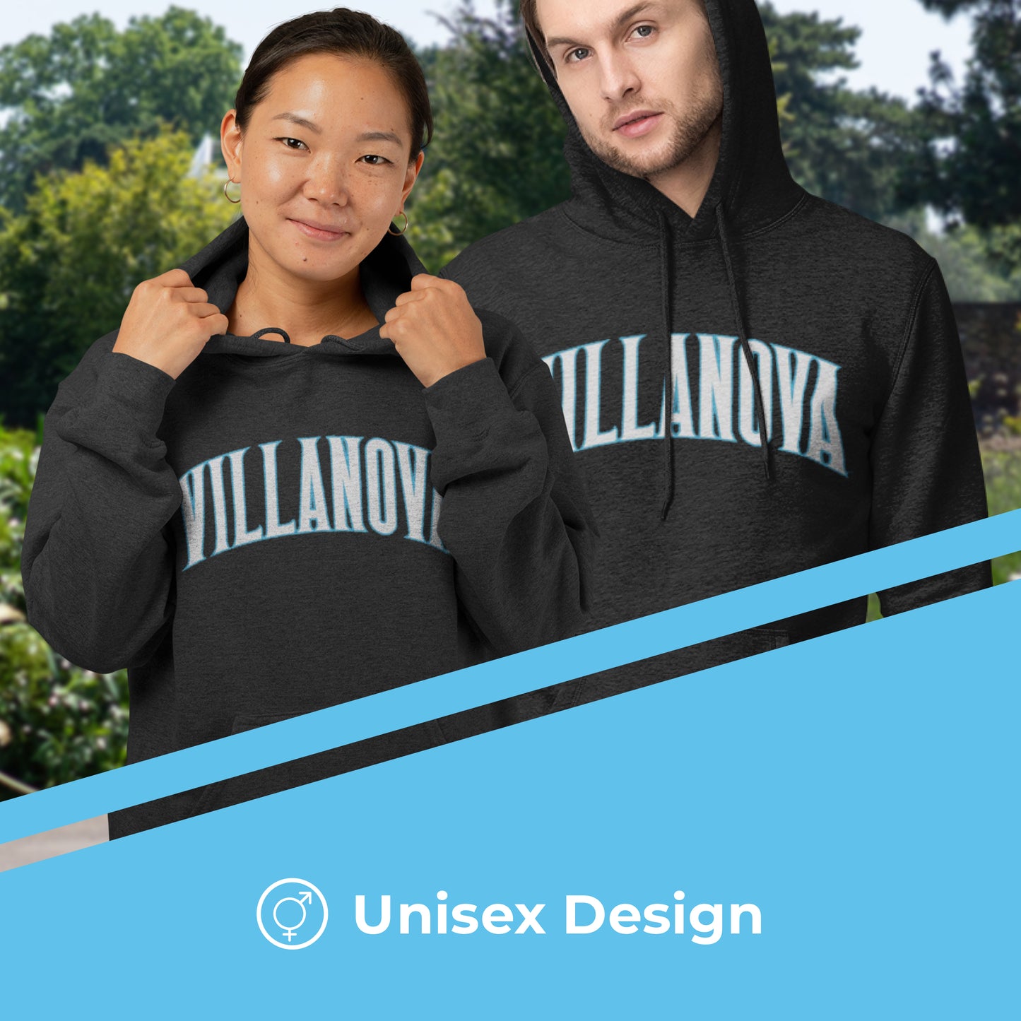 Villanova Wildcats NCAA Adult Cotton Blend Charcoal Hooded Sweatshirt - Charcoal