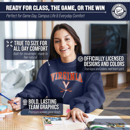 Virginia Cavaliers Adult Arch & Logo Soft Style Gameday Crewneck Sweatshirt - Navy