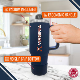 Virginia Cavaliers College & University 40 oz Travel Tumbler With Handle - Navy