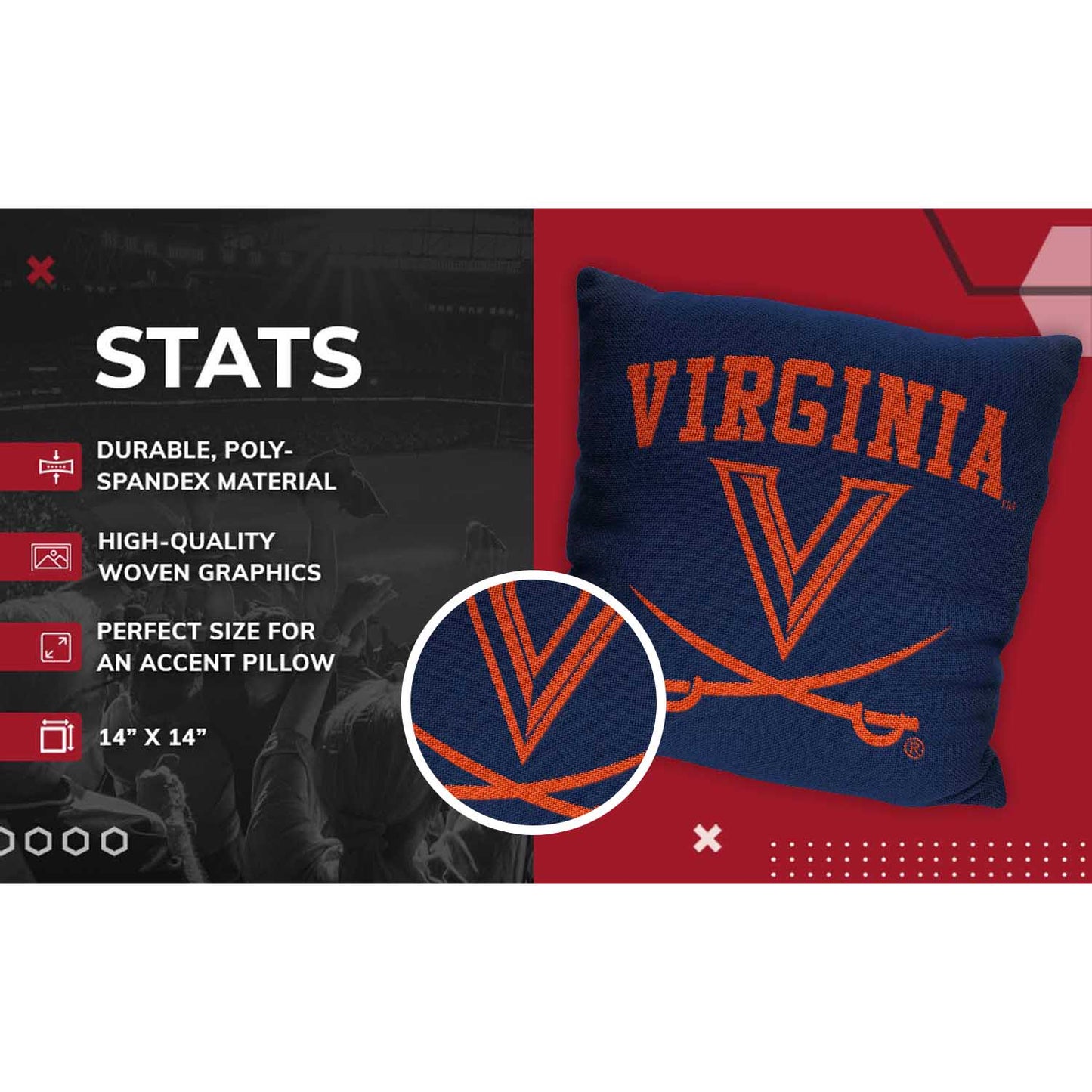 Virginia Cavaliers NCAA Decorative Pillow - Navy