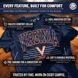 Virginia Cavaliers NCAA Adult Unisex Overtime Classics T-Shirt - Navy