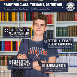 Virginia Cavaliers NCAA Adult Unisex Starting Fresh T-Shirt - Navy Heather