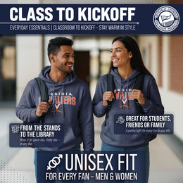 Virginia Cavaliers NCAA Adult Unisex Starting Fresh Heathered Hooded Fleece Sweatshirt - Navy Heather