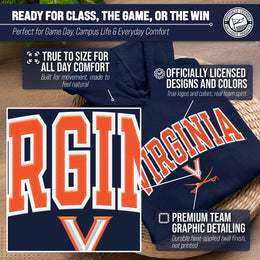 Virginia Cavaliers NCAA Adult Tackle Twill Hooded Sweatshirt - Navy