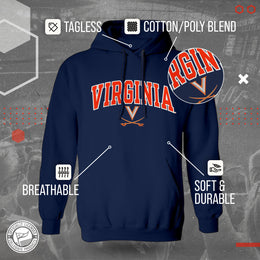 Virginia Cavaliers NCAA Adult Tackle Twill Hooded Sweatshirt - Navy