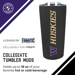 Washington Huskies NCAA Stainless Steel Tumbler perfect for Gameday - Black