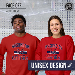 Washington Capitals Adult NHL Faceoff Hockey Fleece Crewneck Sweatshirt - Red