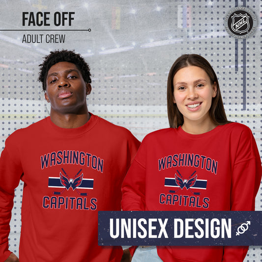 Washington Capitals Adult NHL Faceoff Hockey Fleece Crewneck Sweatshirt - Red