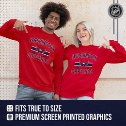 Washington Capitals Adult NHL Faceoff Hockey Fleece Crewneck Sweatshirt - Red