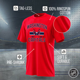 Washington Capitals NHL Adult Face Off Tag-Less T-Shirt - Red