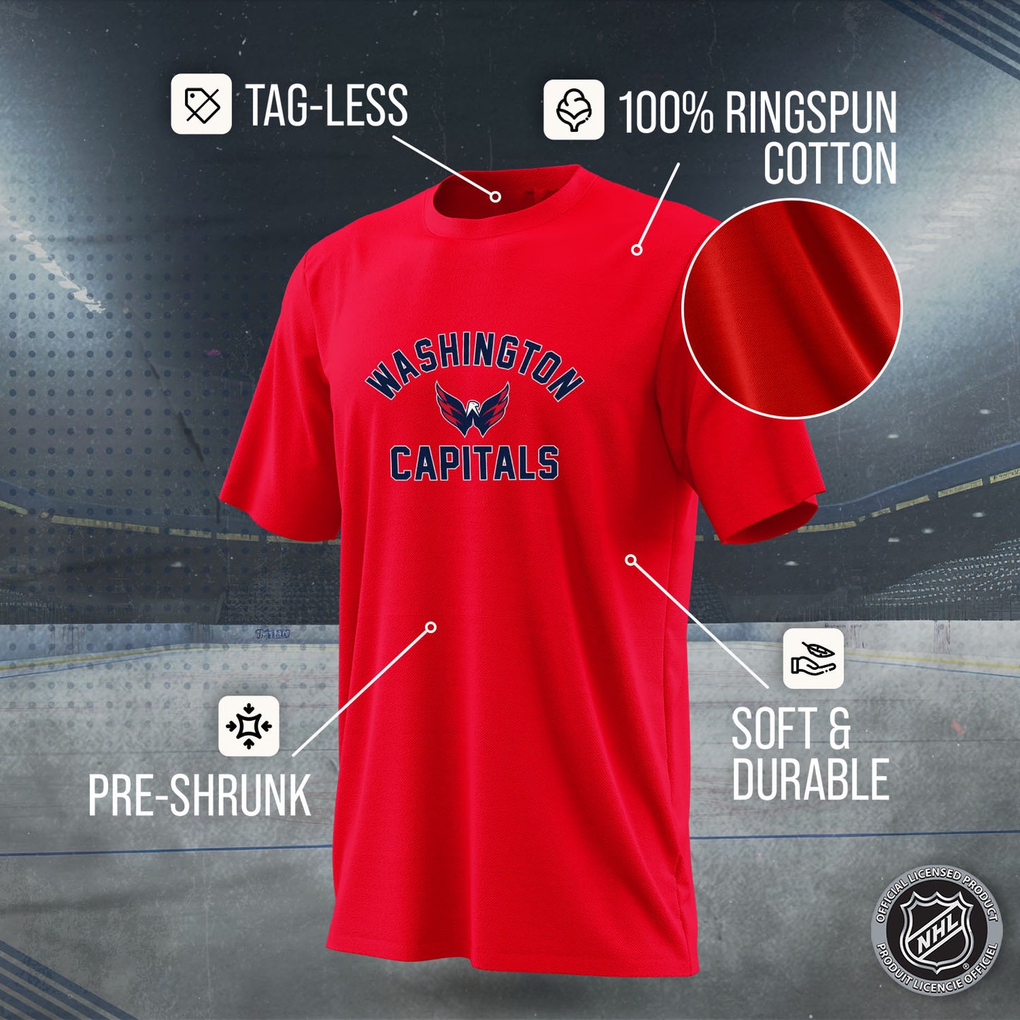 Washington Capitals NHL Adult Game Day Unisex T-Shirt - Red