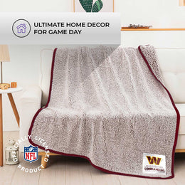 Washington Commanders NFL Silk Touch Sherpa Throw Blanket - Maroon