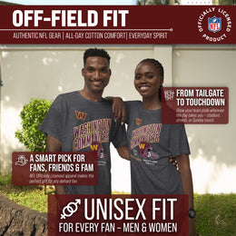 Washington Commanders NFL Adult Distressed Helmet Tag-Less T-Shirt - Heather Charcoal