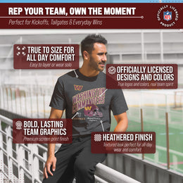 Washington Commanders NFL Adult Distressed Helmet Tag-Less T-Shirt - Heather Charcoal