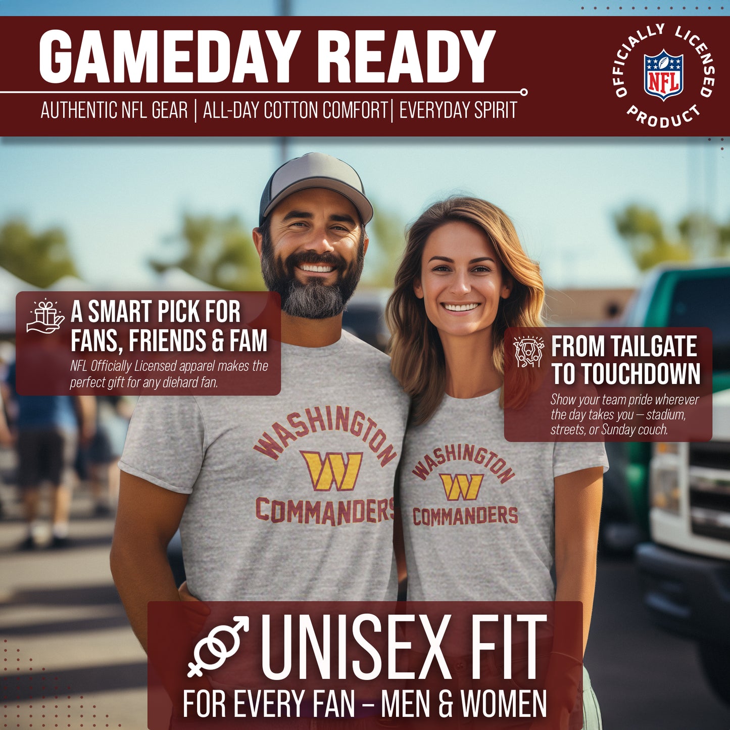 Washington Commanders NFL Adult Gameday T-Shirt - Gray