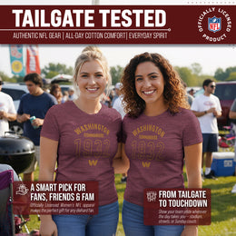 Washington Commanders NFL Womens Big Date Tag-Less T-Shirt - Maroon Heather